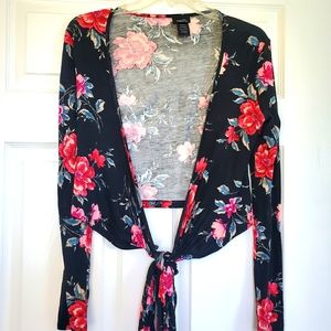 Tie-front Long Sleeve Blouse